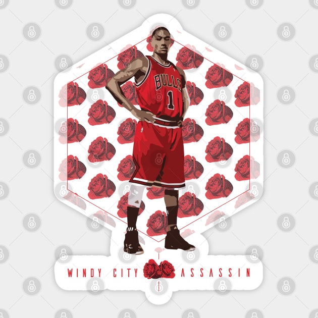 The Windy City Assassin Sticker by redroomstudio